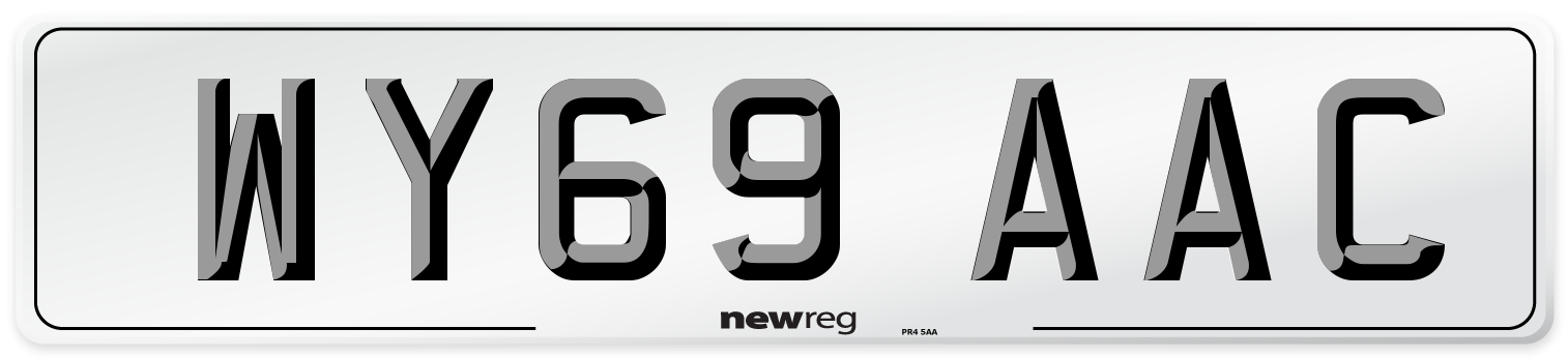 WY69 AAC Number Plate from New Reg